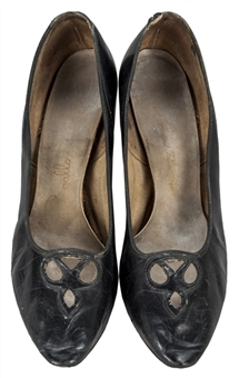 Jacqueline Kennedy Owned and Worn Black Leather Heels by Pappagallo (University Archives LOA)